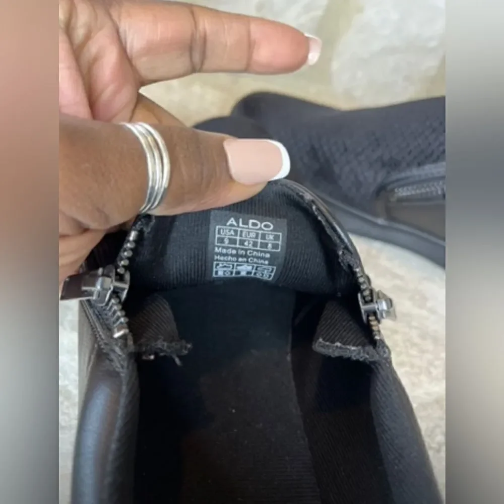 Aldo black on black slip on sneakers sz 9